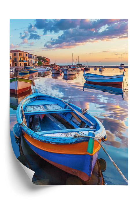 Barche al Tramonto Plakat