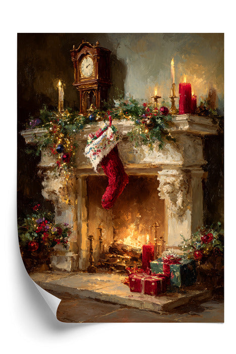 Plakat Świąteczny Kominek