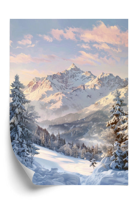 Plakat Poranek w Ośnieżonych Górach