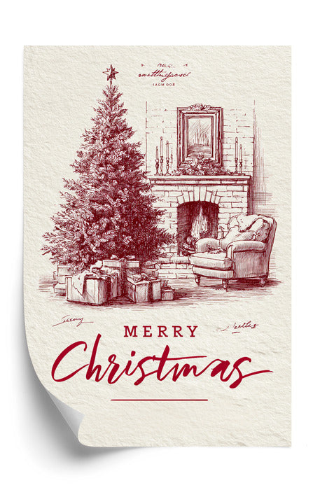 Plakat Świąteczny Kącik w Stylu Vintage