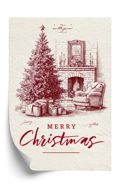 Plakat Świąteczny Kącik w Stylu Vintage