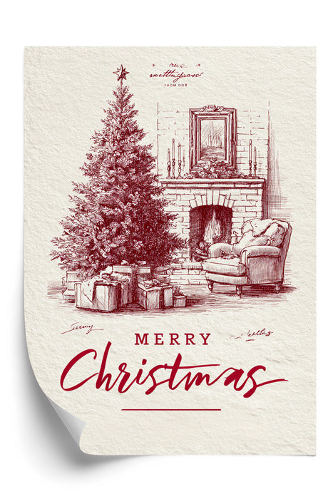 Plakat Świąteczny Kącik w Stylu Vintage