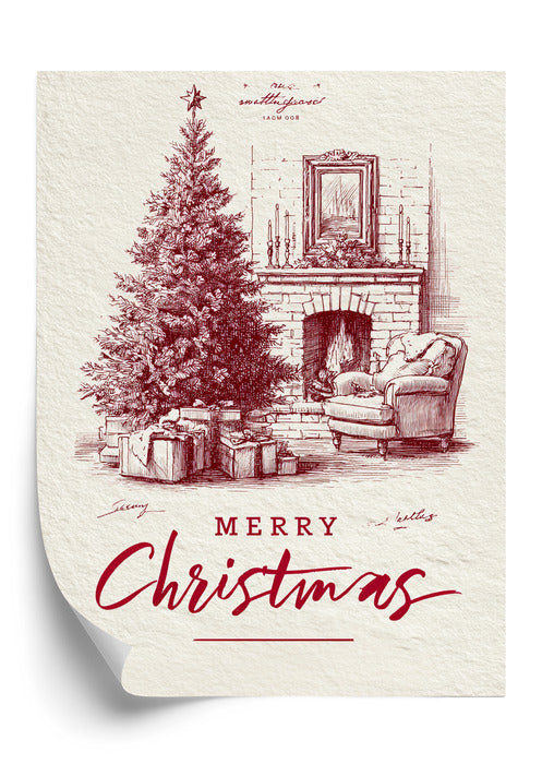 Plakat Świąteczny Kącik w Stylu Vintage
