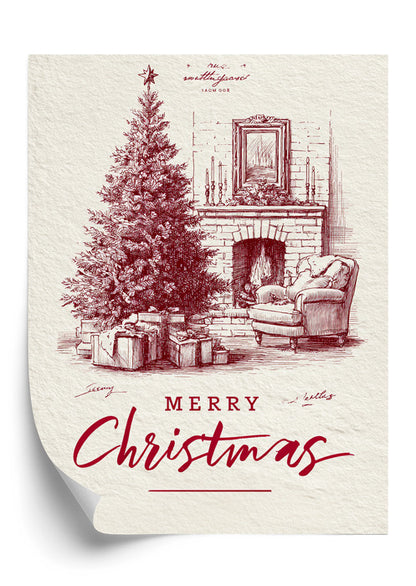 Plakat Świąteczny Kącik w Stylu Vintage