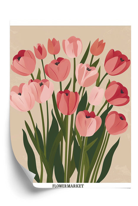 Plakat Pink Tulips