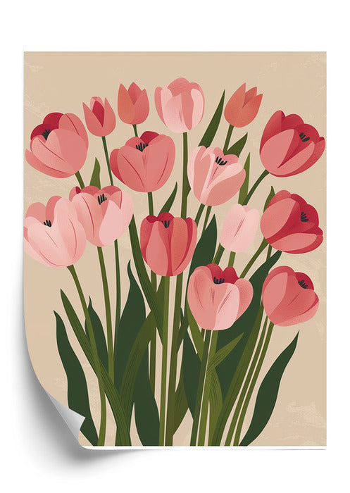 Plakat Pink Tulips